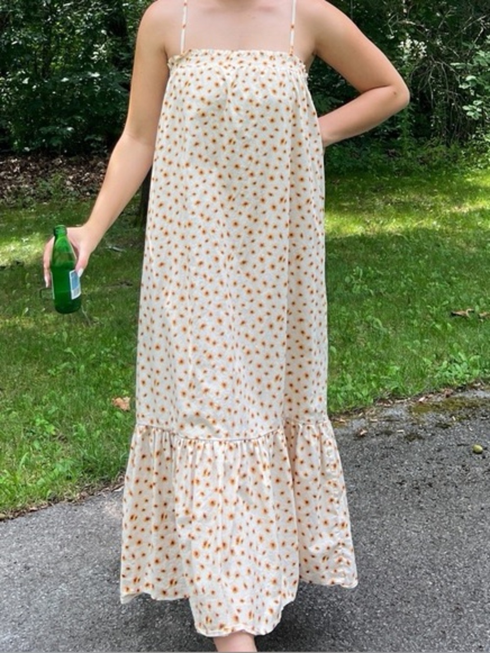 WeWoreWhat Sunflower Smocked Square Neck Maxi Dress